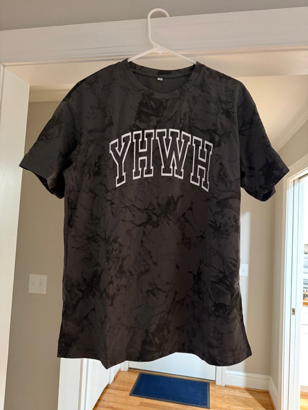 Amazon Black Tie-Dye 'YHWH' Short Sleeve Tee